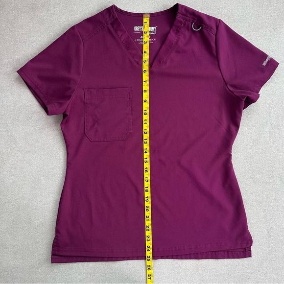 Grey's Anatomy Women's Active V Neck Scrub Top. Small. Maroon - Picture 5 of 5